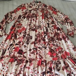 H&M Floral Maxi Dress - Red and Cream